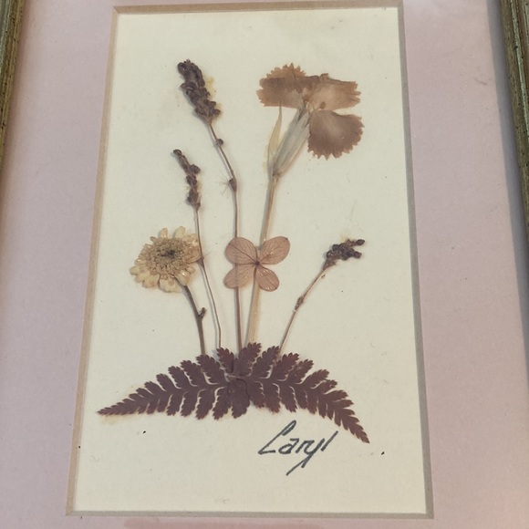 Vintage-Caryl Pohland dried flower picture in frame - Picture 3 of 14
